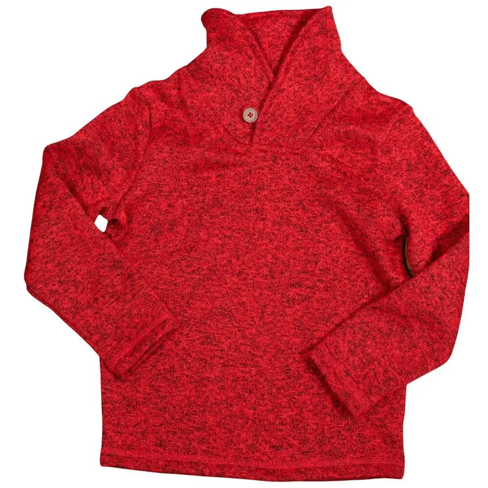 Jumping Beans Red Black Boys Cowl Collar Fleece Sweater 4